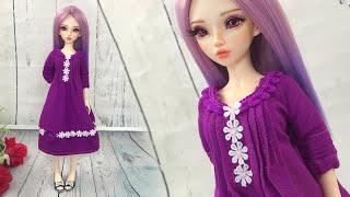 BJD Doll Repaint with Casual Tunic Dress Tutorial Freckles Doll Face up with DIY BJD Doll Eyes