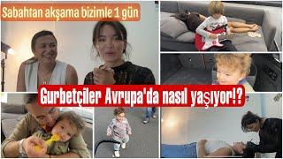 Gurbetçiler avrupada nasıl yaşar?  Gunluk vlog Belçika  Bizler ile tum gun  Gurbetçi aile