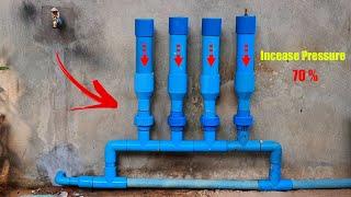 Free electricity  increase pressure in PVC pipes make strong pressure water
