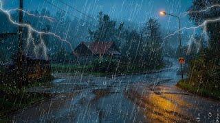 Sonido de Lluvia y Truenos  Truenos suaves para dormir 1 Día Lluvia relajante meditar