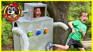 Kids Pretend  CALEB & ISABEL GET CHASED BY A CRAZY TICKLE ROBOT