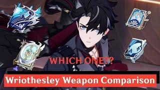 Wriothesley in depth Weapon Comparison  C0 Wriothesley  Genshin Impact