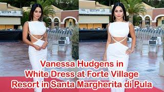 Vanessa Hudgens in White Dress at Forte Village Resort in Santa Margherita di Pula