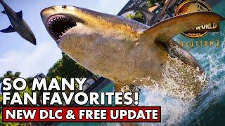 MEGALODON MICROCERATUS & MORE FULL DLC & FREE UPDATE REVEAL  Jurassic World Evolution 2 DLC