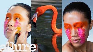 3 Makeup Artists Turn a Model Into a Flamingo  Triple Take  Allure