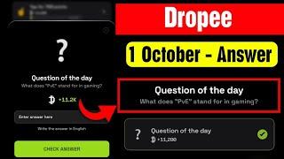 Dropee Question of the day Code Today 1 October  Dropped Question of the day Code  Dropper Code