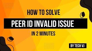 How To Solve Peer ID Invalid Error In Just A Minute On Telegram  Tech VJ