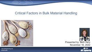 Critical Factors in Bulk Material Handling