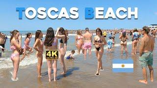 4K - Beach Walk TOSCAS BEACH MAR DEL PLATA December 2022 Good Day