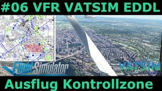 Cessna 152 VATSIM #06 VFR Ausflug aus der Kontrollzone in Düsseldorf EDDL mit Tower Funk Tutorial