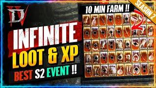 One Spot =  INFINITE XP & LEGENDARIES & Uniques ?  Blood Harvest Event Farm S2  Diablo 4