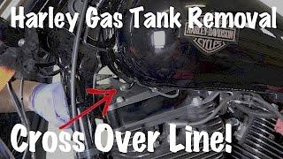 Harley-Davidson Gas Fuel Tank With Cross Over Line-How To Remove