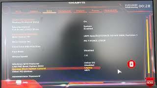 BIOS setting on gigabyte H110m motherboard