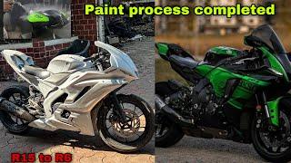 Project r6 paint process complete Yamaha r15 v3 modified into r6