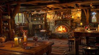 1 Hour Medieval Tavern Ambience with Fireplace Sounds and Background Chatter
