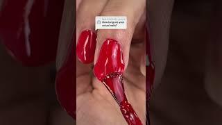 Replying to @baifarts3 Painting my Unshaped Flared Natural Nails RED  #nails  #red