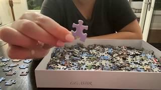 ASMR Jigsaw Puzzle soft spokenwhispers tapping crinkles sticky fingers