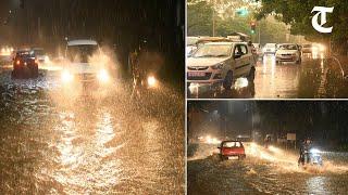 Water logging on the roads of Chandigarh due to heavy rain in the evening