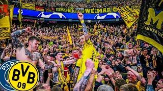 BVB Auswärtssieg in Paris  PSG- Dortmund 01 UCL 752024 Fans und Spieler feiern Finaleinzug