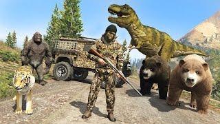 GTA 5 KILLER BIGFOOT DINOSAURIER ANGRIFF HUNTER MOD