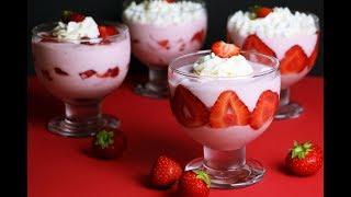 Erdbeermousse - leichtes Sommerdessert - Erdbeer Dessert Rezept - Strawberry mousse