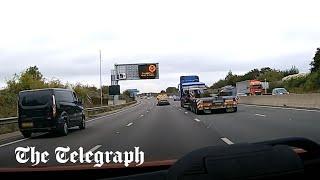 Drink driver fell asleep at the wheel and narrowly misses crashing on the M1 motorway