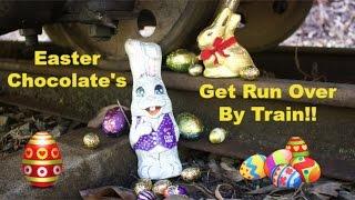 Easter Chocolates Get run over by a Train