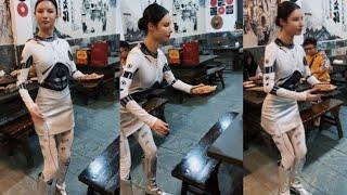 Chinese Robot Waitress Realistic AI Robot Waitress in China
