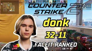 CS2 POV  donk 32-11 solo Q vertigo  FACEIT Ranked  Jan 13 2024 #cs2 #demo #donk