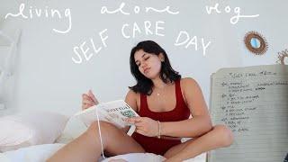 living alone vlog spend a chill self care day with me + how to rest without guilt