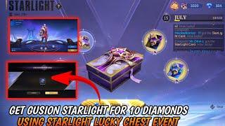 HOW TO GET GUSION STARLIGHT SKIN FOR 10 DIAMONDS BY USING STARLIGHT LUCKY CHEST EVENT •• MLBB