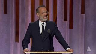 Tom Hanks honors Geena Davis at the 2019 Governors Awards