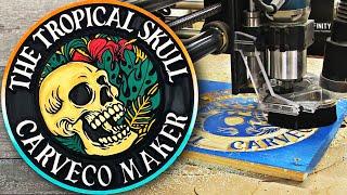 Carveco Maker - Tropical Skull V-Bit Carving Onefinity Tutorial