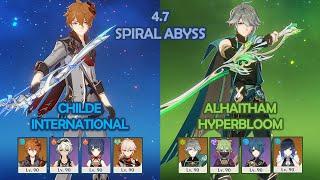 Childe International & Alhaitham Hyperbloom - 4.7 Spiral Abyss - Genshin Impact