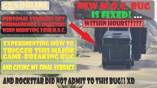 Testing The MOC Bug Permanently Deleting Personal Vehicles & Giving My Final Verdict  GTA Online