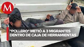 Patrulla fronteriza asegura a migrantes en Sonora viajaban dentro de una caja de metal