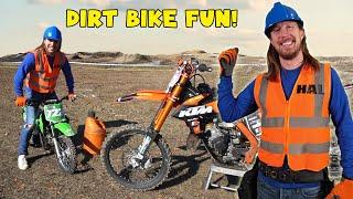 Dirt Bikes with Handyman Hal  Kids ride Motorcycles