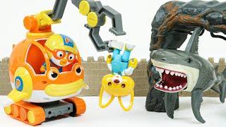 뽀로로 해양탐험대 아귀 포크레인 장난감 놀이 Pororo ocean expedition excavator toys