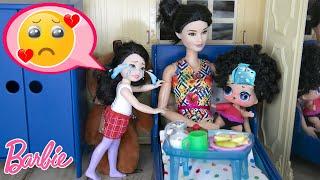 OUR KIDS TAKE A SICK DAY - Barbie Family Mom Taking Care of the Kids