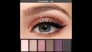 FOCALLURE 6 Colors Eyeshadow Palette Glamorous Smokey Eye Shadow Shimmer Colors Makeup Kit by Focall