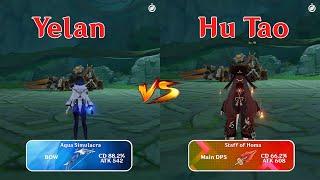 Yelan vs HuTao Who is the best team comp gameplay COMPARISON