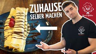 Crêpes in der Pfanne Zuhause selber machen