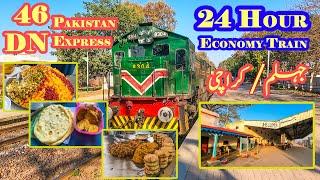 24 Hours Economy Train from Jhelum to Karachi  Scenic Branch Line With 46DN Pakistan Express