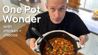 One Pot Wonder with chicken and chorizo  My go-to winter dish thats super easy