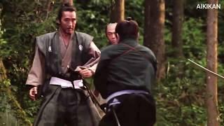 Samurai fight multiple attackers. Kenjutsu. After the Rain - forest fight scene.