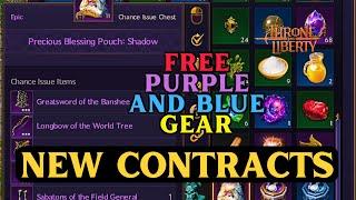 Throne and Liberty NEW CONTRACTS - How To Get Free Purple and Blue Gear Beginners Guide