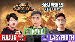 WC3 FoCuS vs Kaho vs LabyRinth ️ Warcraft Survival Battle 2024 - Season 4 ️ WarCraft 3 Reforged