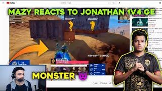 Mazy live reaction on jonathan 1v4 Ge in bmoc  reaction on jonathan