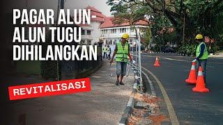 Pagar Alun Alun Tugu Kota Malang Dibongkar