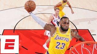 LeBron James makes debut Lakers lose season opener vs Blazers  NBA Highlights